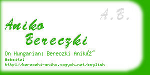 aniko bereczki business card